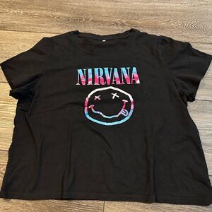 Nirvana Graphic T-Shirt/ nirvana smiley t shirt/ woman’s size XXL